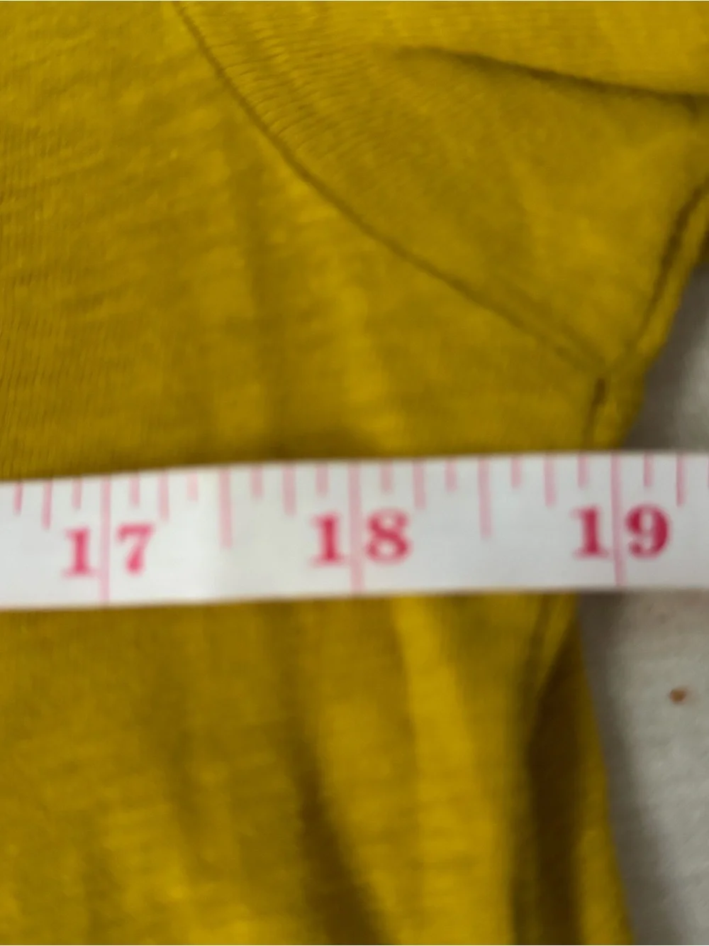 J. Crew Mustard Yellow Short Sleeve Tee with Pink Floral Embroidery